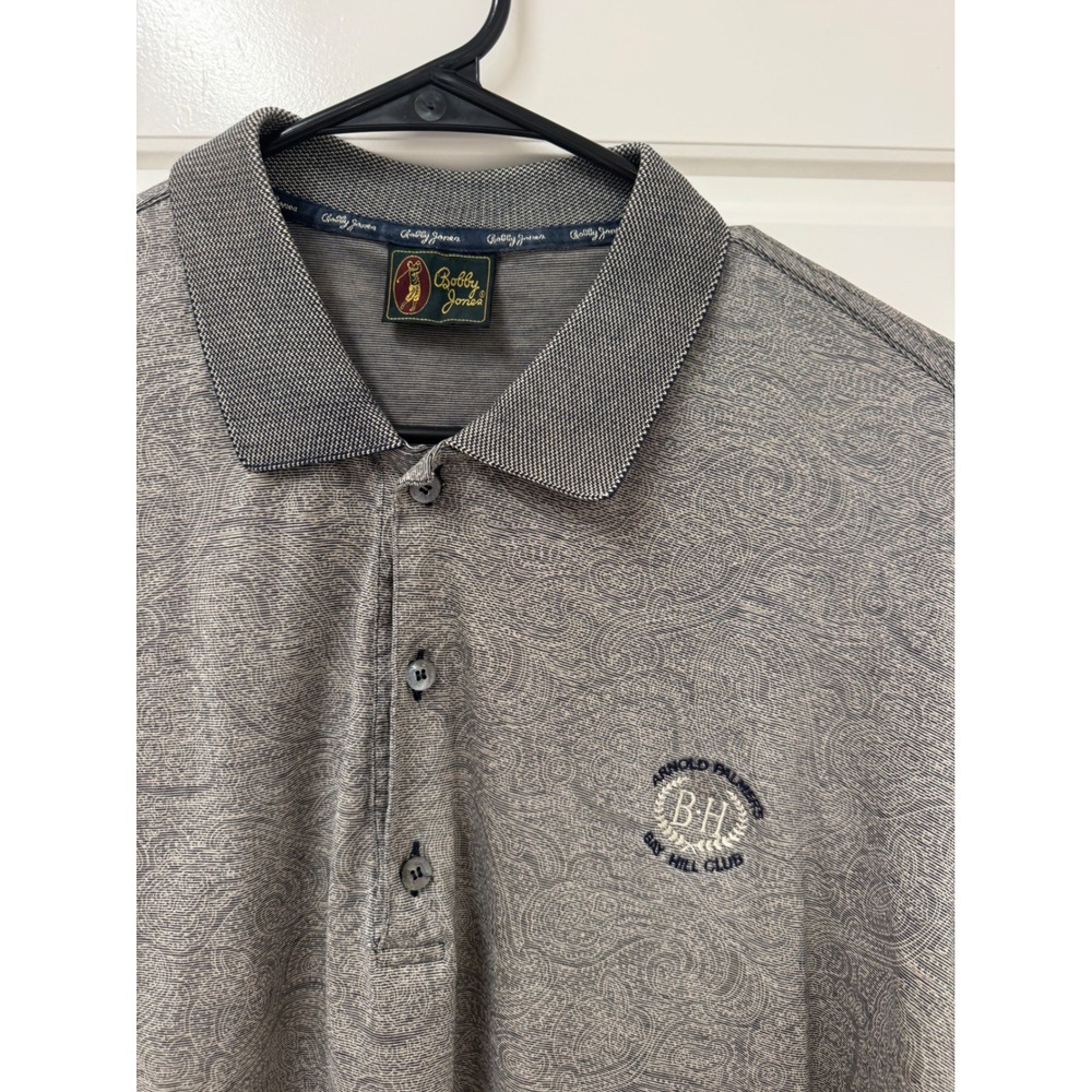 Bobby Jones Mens XXL Polo Shirt Grey Paisley Arnold Palmer Bay Hill Club Italy